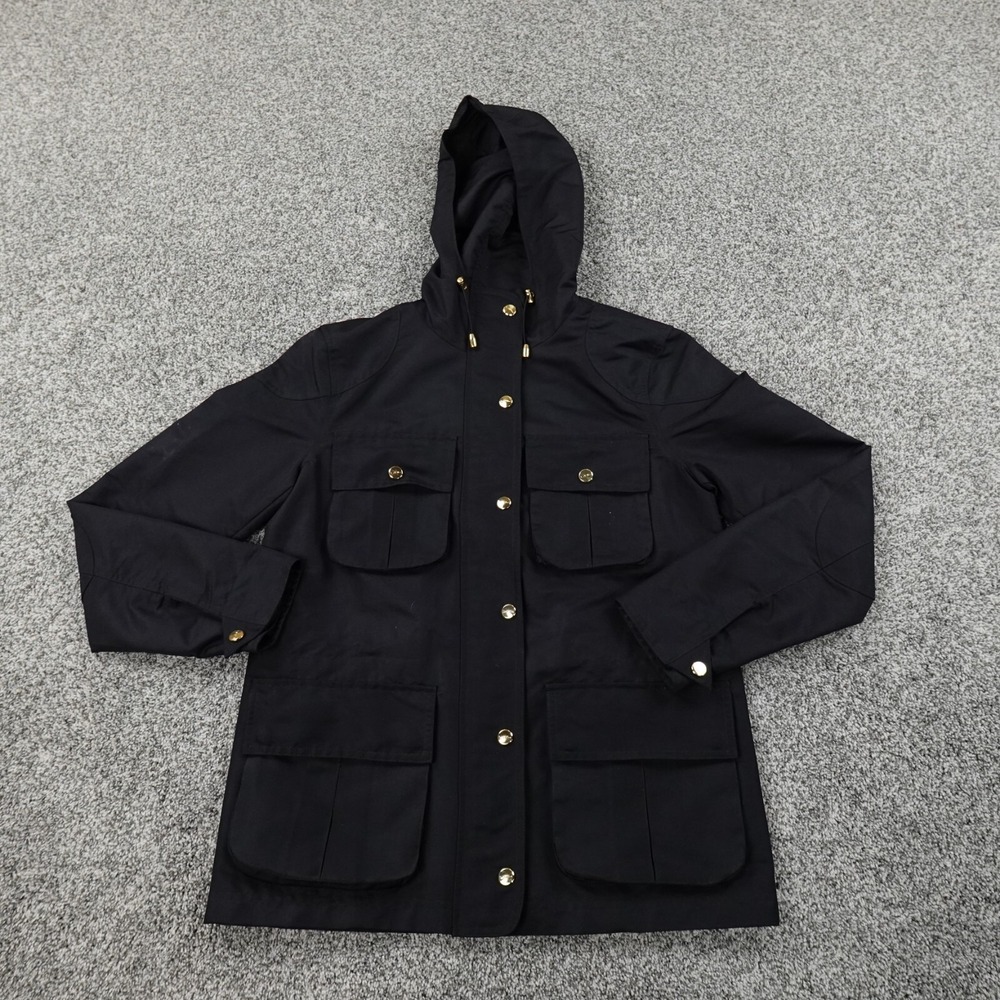 Ralph Lauren Jacket Women XS‎ Black Full Zip Utility Windbreaker Barn Chore Coat